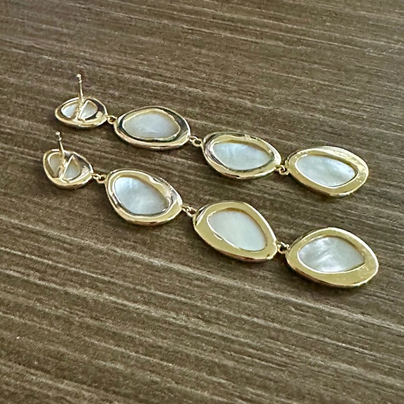 COPY - Argento Vivo Mother of Pearl Linear Drop Earrings - Picture 8 of 12